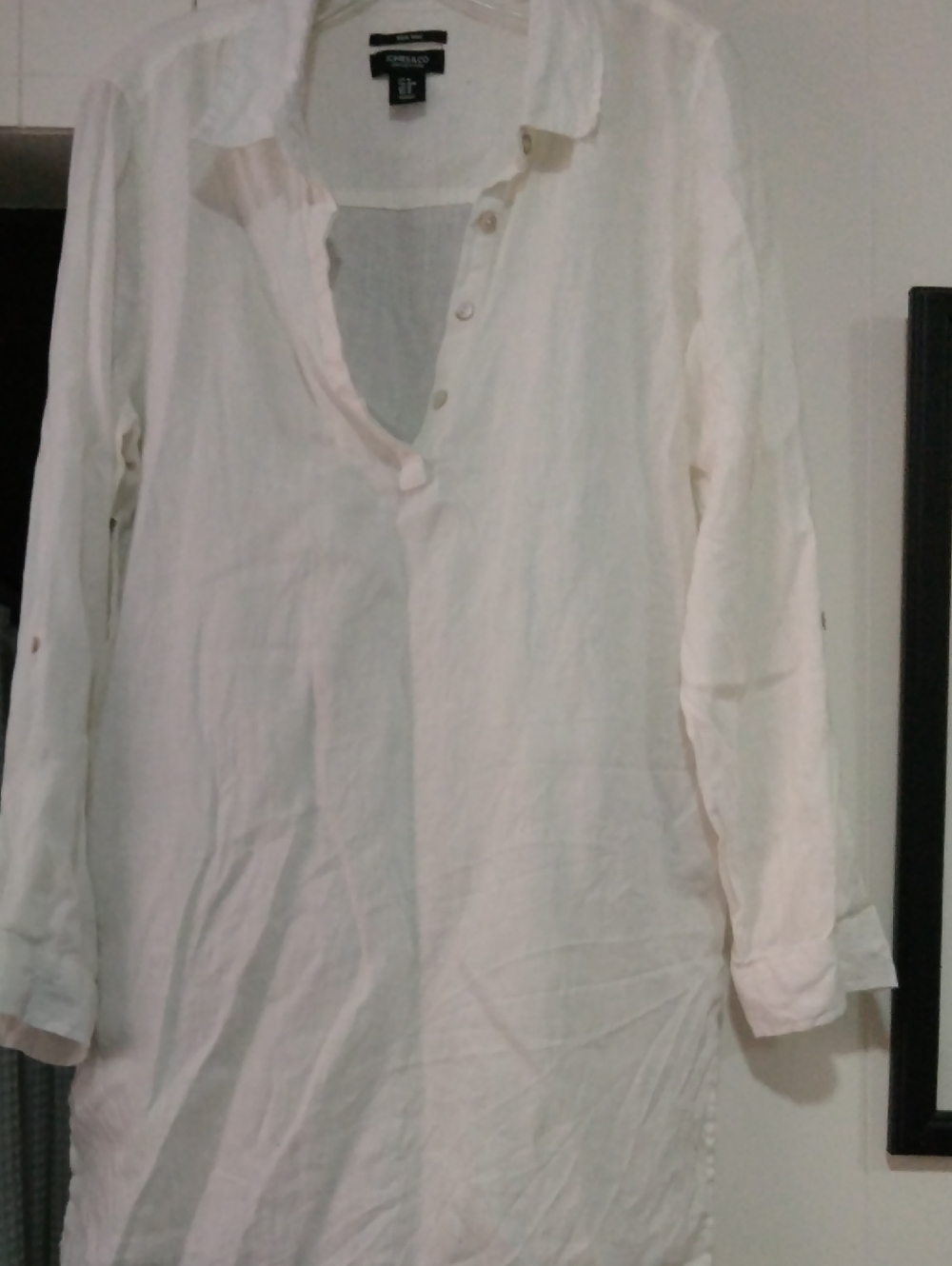 Jones New York White Long Sleeve Tunic